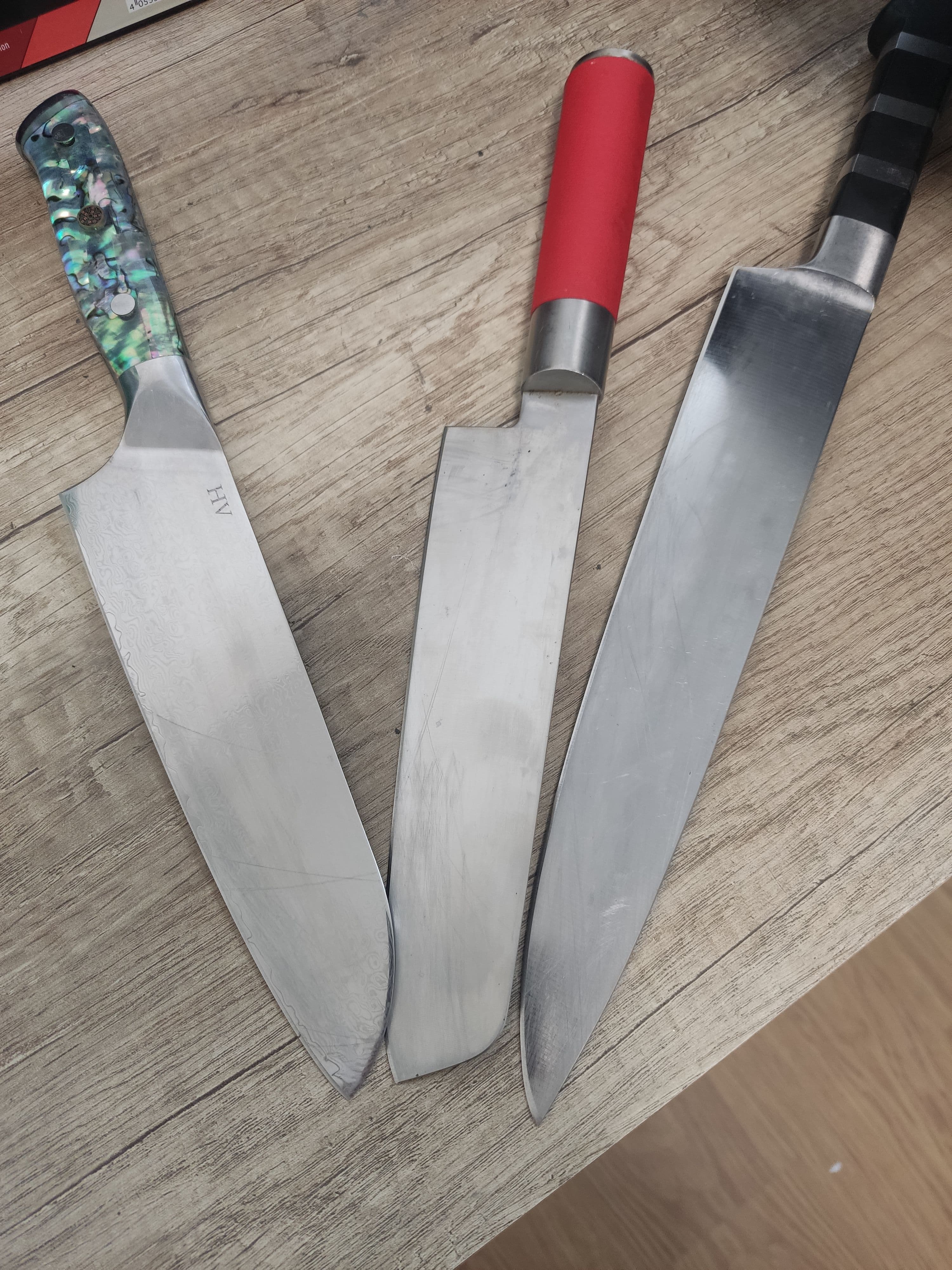 Nože pro zákazníky z restaurace Lobster.